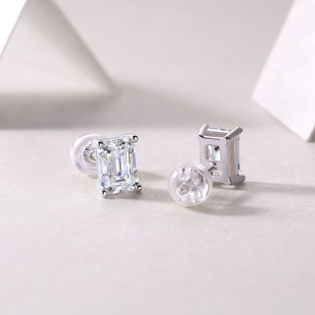 Simple and Fashionable New 925 Silver Earrings for Women with High-end Feel, Popular on Douyin Live Moissanite Earrings