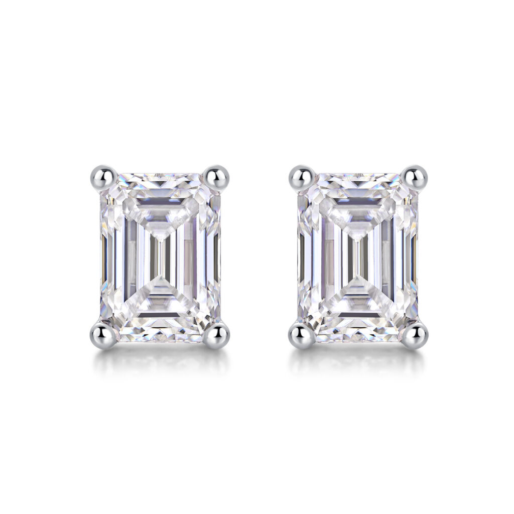 Simple and Fashionable New 925 Silver Earrings for Women with High-end Feel, Popular on Douyin Live Moissanite Earrings