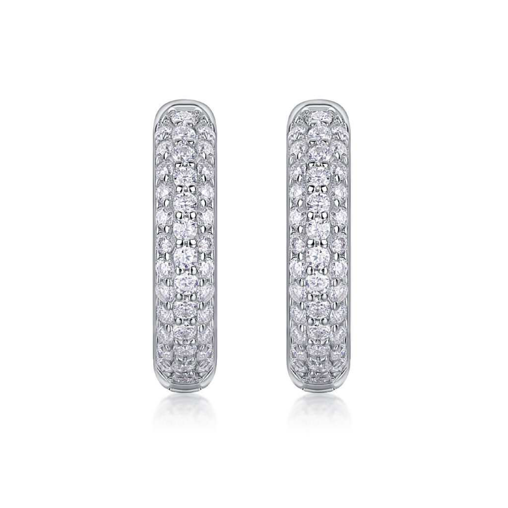 New Cross-Border S925 Silver Corner Starlight Earrings Moissanite Hoop Live Temu Hot Selling Earrings Wholesale