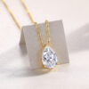 2024 New Women's Winter Cross-border Necklace Design Sense Water Drop Moissanite Pendant 925 Silver Layered Necklace