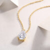 2024 New Women's Winter Cross-border Necklace Design Sense Water Drop Moissanite Pendant 925 Silver Layered Necklace