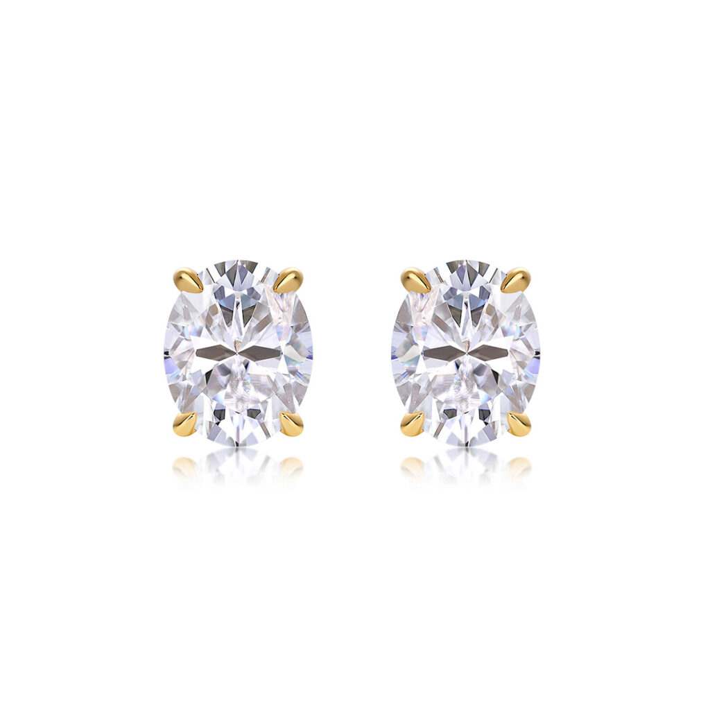 Autumn and winter simple Moissanite earrings 925 sterling silver Chanel style earrings with a touch of luxury Gold earrings in stock