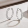 Cross-border large hoop S925 silver earrings Moissanite hoop temu Amazon hot-selling earrings wholesale