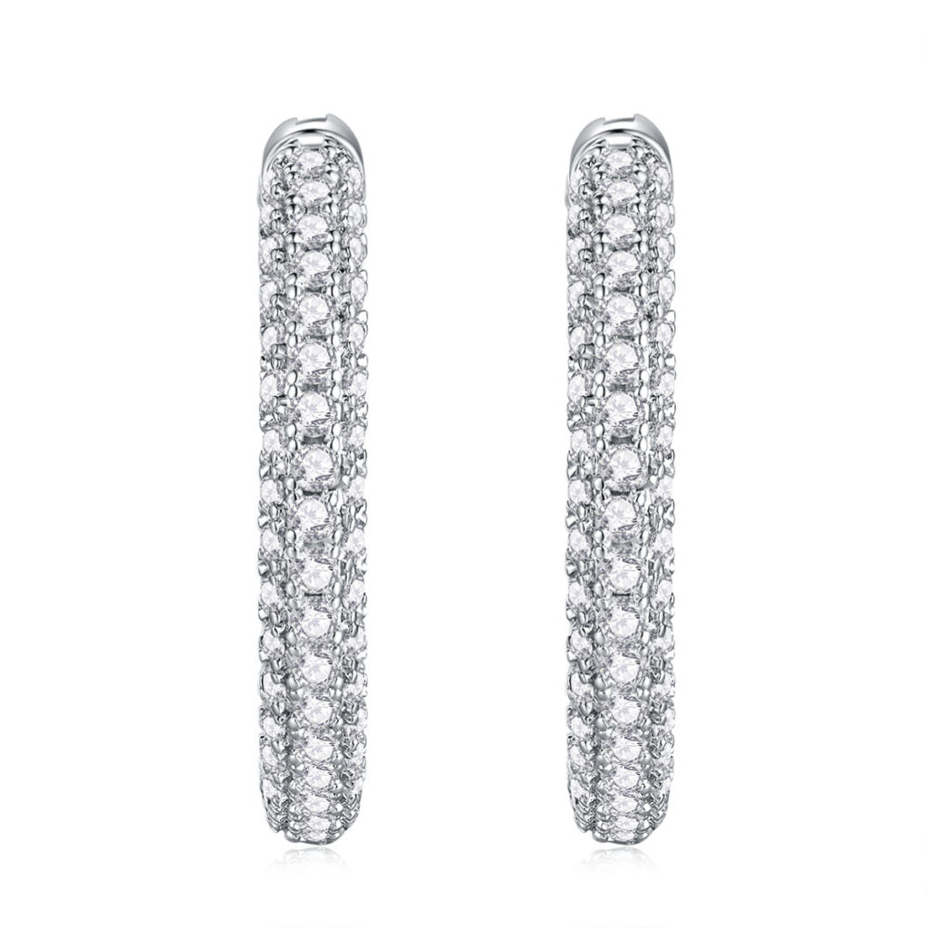 Cross-border large hoop S925 silver earrings Moissanite hoop temu Amazon hot-selling earrings wholesale