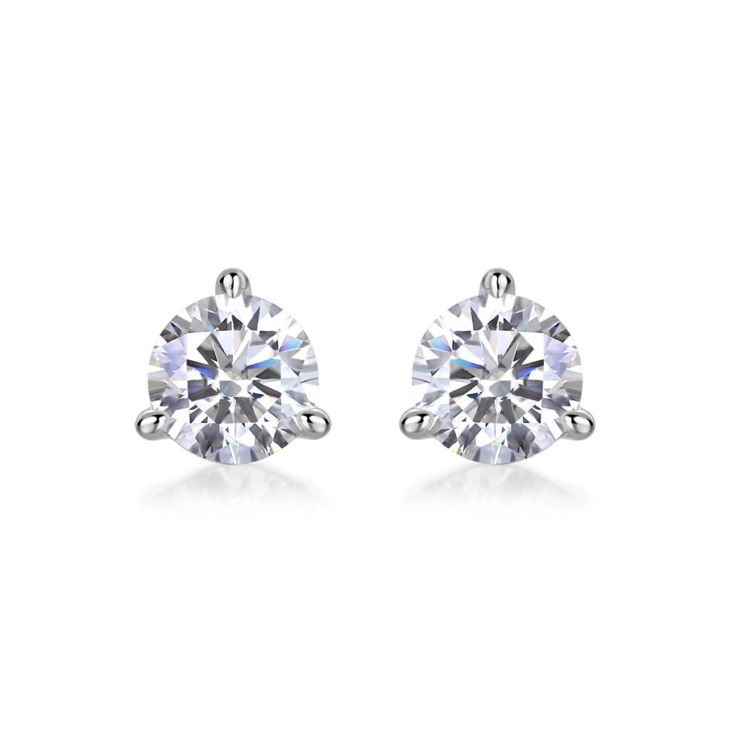 Stud Earrings S925 Silver Moissanite Fixed Earrings Simple Silver Jewelry Plated 18K Gold Earrings Live Broadcast Spot Delivery