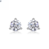 Stud Earrings S925 Silver Moissanite Fixed Earrings Simple Silver Jewelry Plated 18K Gold Earrings Live Broadcast Spot Delivery