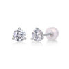 Stud Earrings S925 Silver Moissanite Fixed Earrings Simple Silver Jewelry Plated 18K Gold Earrings Live Broadcast Spot Delivery