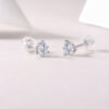 Stud Earrings S925 Silver Moissanite Fixed Earrings Simple Silver Jewelry Plated 18K Gold Earrings Live Broadcast Spot Delivery