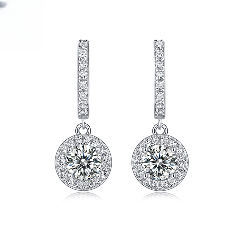 S925 silver Moissanite Youthful Earrings new long earrings live broadcast hot-selling jewelry in stock wholesale