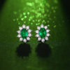 S925 Silver Earrings Canglan Earrings Cultivated Emerald Source In-stock Hot Sale Jewelry Factory Direct