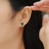 S925 Silver Earrings New Studs Cultivated Emerald Source In-Stock Hot-Selling Earrings Factory Direct