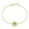 S925 Silver Bracelet Inlaid with Cultivated Emerald Gemstone Flower Dream Facing the Sun Bracelet Jewelry Wholesale