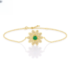 S925 Silver Bracelet Inlaid with Cultivated Emerald Gemstone Flower Dream Facing the Sun Bracelet Jewelry Wholesale