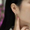 S925 Silver Buddha Dawn Hoop Earrings Moissanite New Style Earrings Amazon Cross-border Hot-selling Jewelry In-stock Wholesale