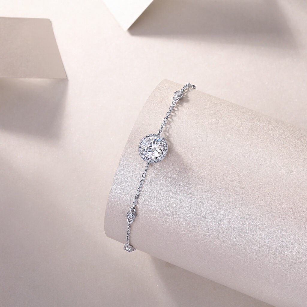 S925 silver bracelet Moissanite new style jewelry silver plated platinum silver jewelry source factory wholesale