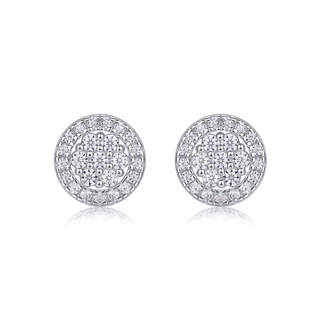 Stud Earrings S925 Silver Moissanite Earrings Simple Silver Jewelry Plated 18K Gold Earrings Live Hot Sale Source Wholesale