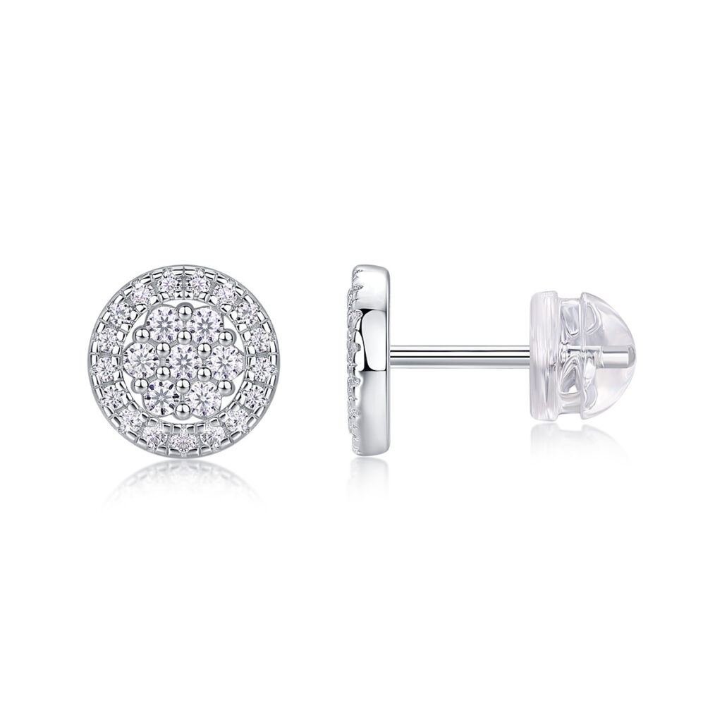 Stud Earrings S925 Silver Moissanite Earrings Simple Silver Jewelry Plated 18K Gold Earrings Live Hot Sale Source Wholesale