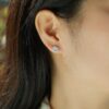 Stud Earrings S925 Silver Moissanite Earrings Simple Silver Jewelry Plated 18K Gold Earrings Live Hot Sale Source Wholesale