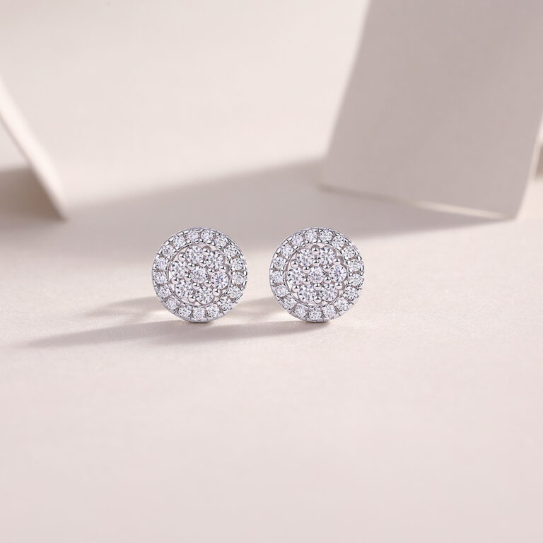 Stud Earrings S925 Silver Moissanite Earrings Simple Silver Jewelry Plated 18K Gold Earrings Live Hot Sale Source Wholesale