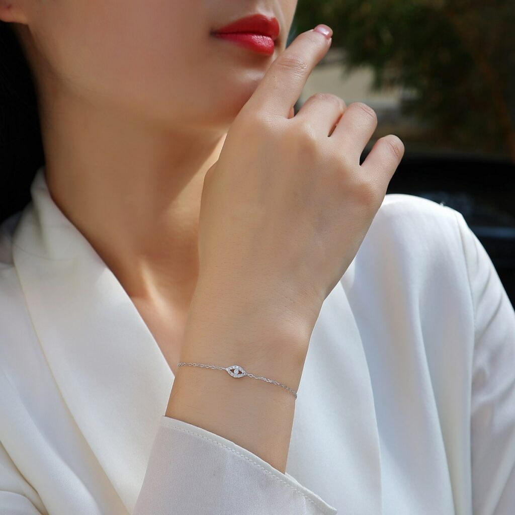 S925 Silver Bracelet Moissanite Window of the Soul Bracelet Cross-border Hot-selling Jewelry Source Wholesale Guangzhou Factory