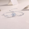 S925 Silver Bracelet Moissanite Paper Short Love Long Bracelet Jewelry Cross-border Hot Sale Silver Plated Platinum Panyu Wholesale