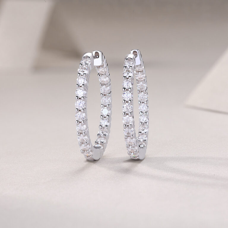 Cross-border S925 silver earrings Moissanite studs new hoop temu Amazon hot-selling earrings wholesale