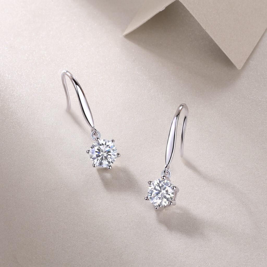 S925 Silver Earrings Moissanite Dancing Wind Long Earrings New Live Hot Selling Earrings Source Wholesale