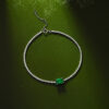 S925 Silver Roman Bracelet Inlaid with Emerald Simple Elegant Gift Jewelry Wholesale in Large Quantities