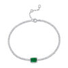 S925 Silver Roman Bracelet Inlaid with Emerald Simple Elegant Gift Jewelry Wholesale in Large Quantities