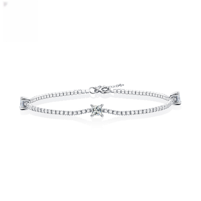 S925 Silver Moissanite Square Bracelet for Women Fashion Jewelry Dream Shadow Starlight New Live Broadcast Large Stock Wholesale