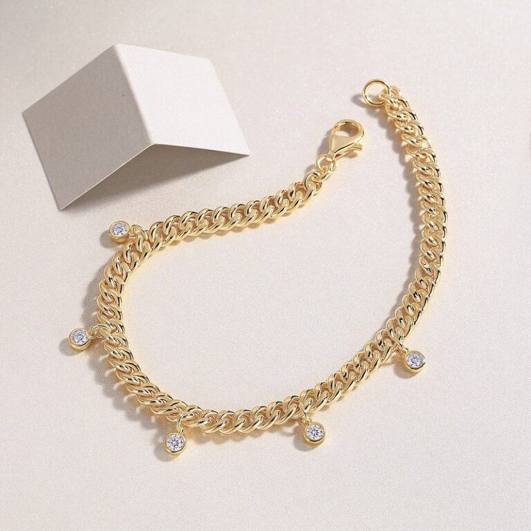 Light luxury 925 silver moissanite bracelet with niche high-end feel, thick chain, ins-style gold bracelet, Etsy in-stock wholesale