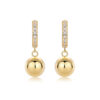 Anti-allergy 925 silver gold round bead earrings autumn and winter high-end light luxury European and American cross-border hot-selling Moissanite earrings