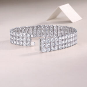 4.0mm Bracelet 3-row Moissanite New S925 Silver Bracelet Cross-border Amazon Hot Selling Jewelry In Stock Wholesale