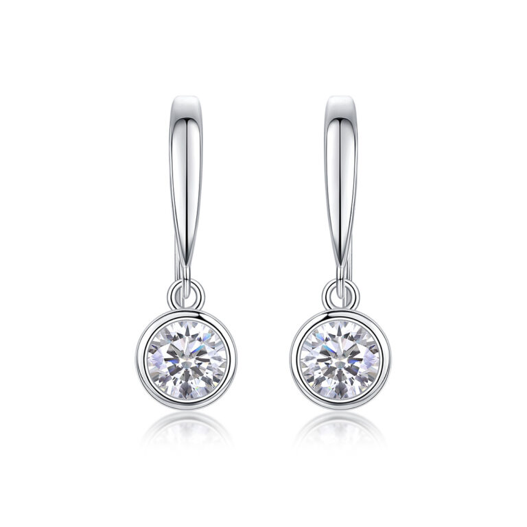 Minimalist niche design S925 silver ear hooks new Amazon hot-selling earrings temperament Moissanite earrings in stock