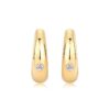 Trendy Fashion Gold Earrings with High-end Feel 925 Silver Personality Retro Moissanite Earrings for Women Simple Korean Style Hoop Earrings