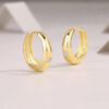 Trendy Fashion Gold Earrings with High-end Feel 925 Silver Personality Retro Moissanite Earrings for Women Simple Korean Style Hoop Earrings