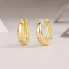 Trendy Fashion Gold Earrings with High-end Feel 925 Silver Personality Retro Moissanite Earrings for Women Simple Korean Style Hoop Earrings