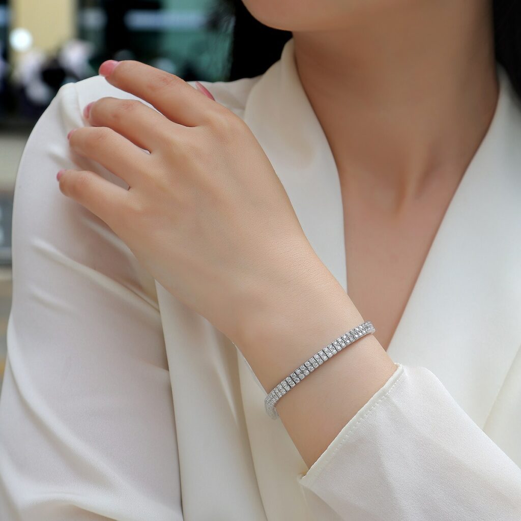 S925 Silver Bracelet Moissanite New Bracelet Cross-border Hot-selling Jewelry Source Panyu Factory In-stock Wholesale