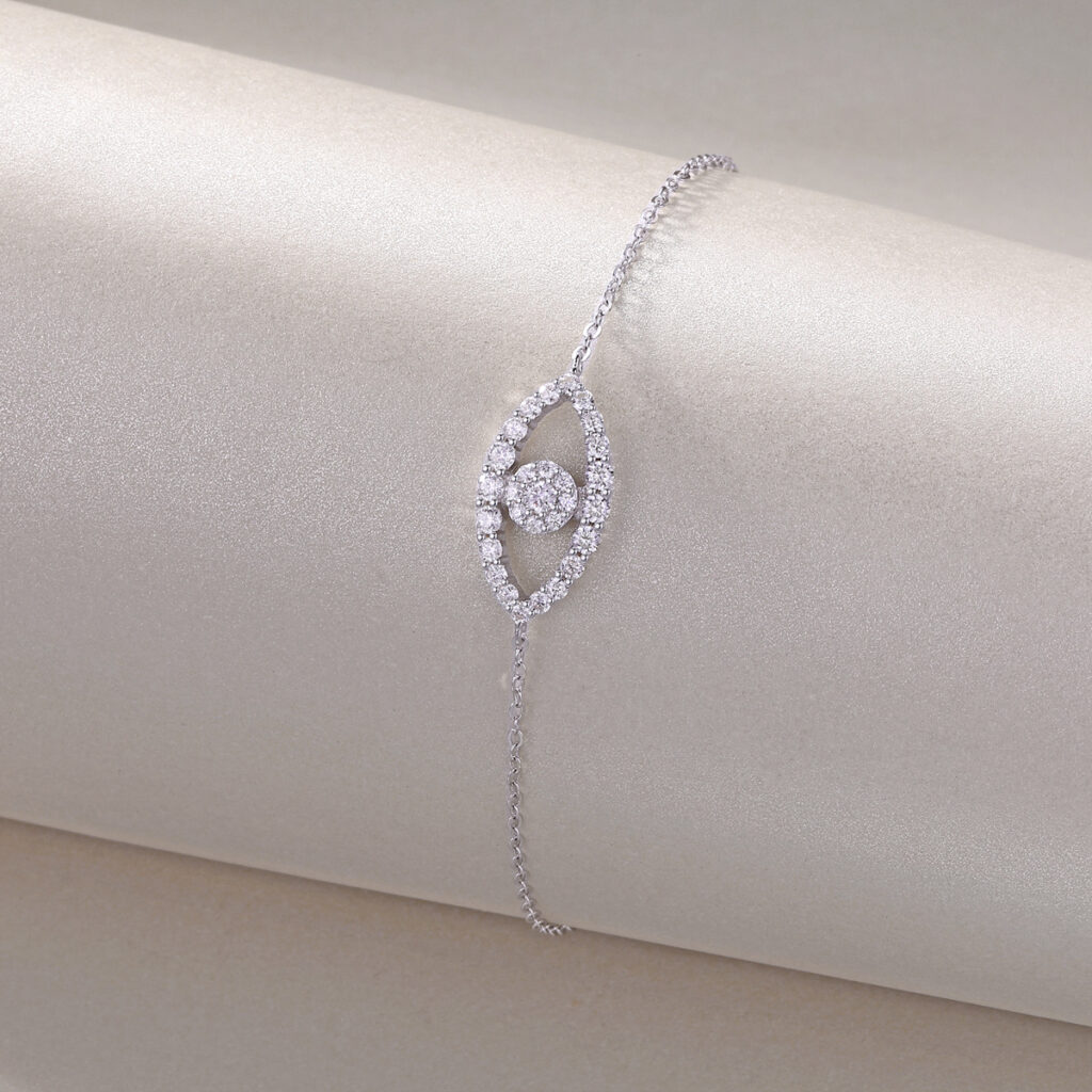 Minimalist Niche Temperament Moon-Shaped 925 Silver Bracelet Internet Celebrity Hot-Selling Versatile Cross-Border Hot-Selling Moissanite Bracelet