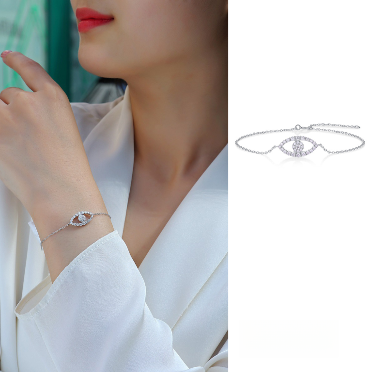 Minimalist Niche Temperament Moon-Shaped 925 Silver Bracelet Internet Celebrity Hot-Selling Versatile Cross-Border Hot-Selling Moissanite Bracelet