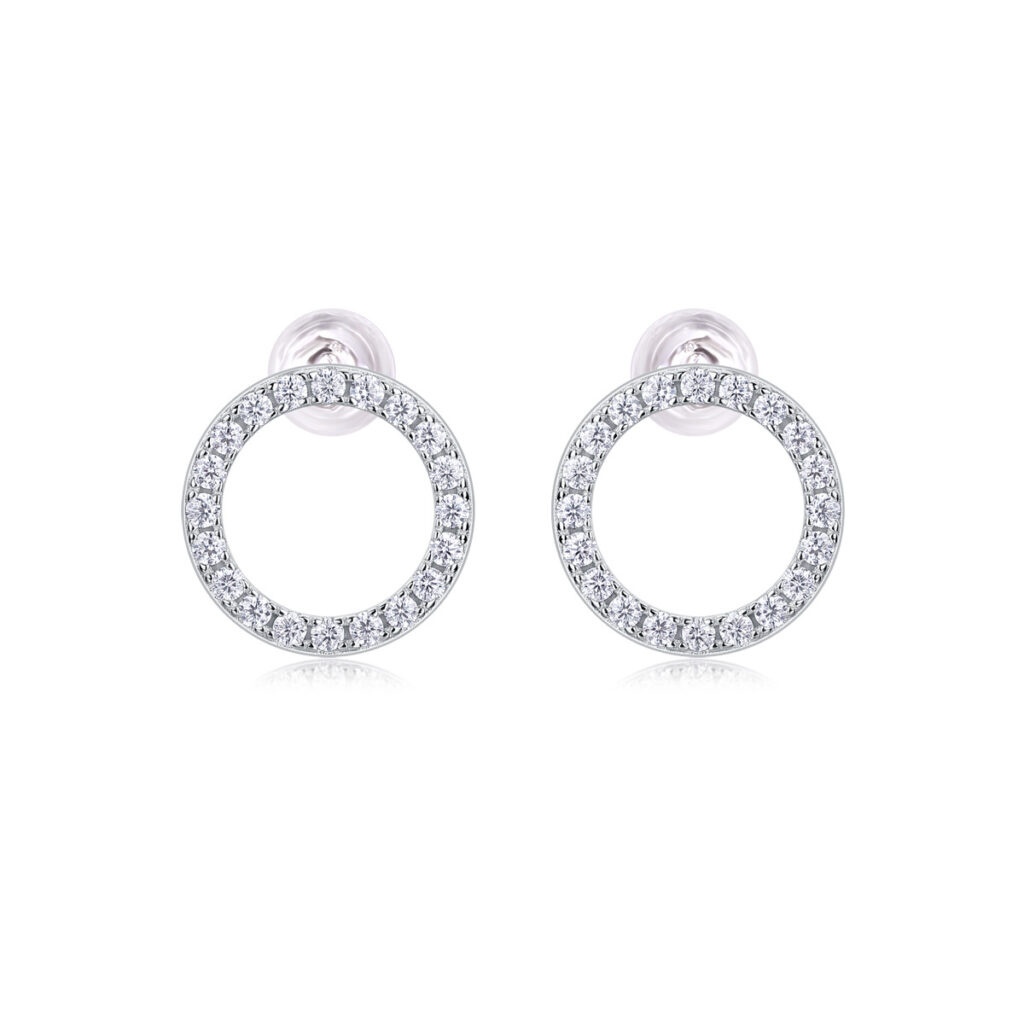 S925 Silver Exploration Stud Earrings Moissanite New Circle Earrings Live Cross-border Hot-selling Jewelry Wholesale