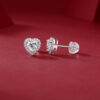 S925 silver entangled stud earrings Moissanite heart-shaped new earrings elegant live broadcast hot sale large stock wholesale