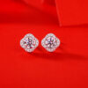 S925 Silver Earrings Moissanite New Annual Earrings Fashion Trend Flower Earrings Source Stock Wholesale