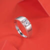 Silver S925 Style Men's Ring New Fashion Moissanite Adjustable Couple Jewelry for Men and Women Wholesale in Stock