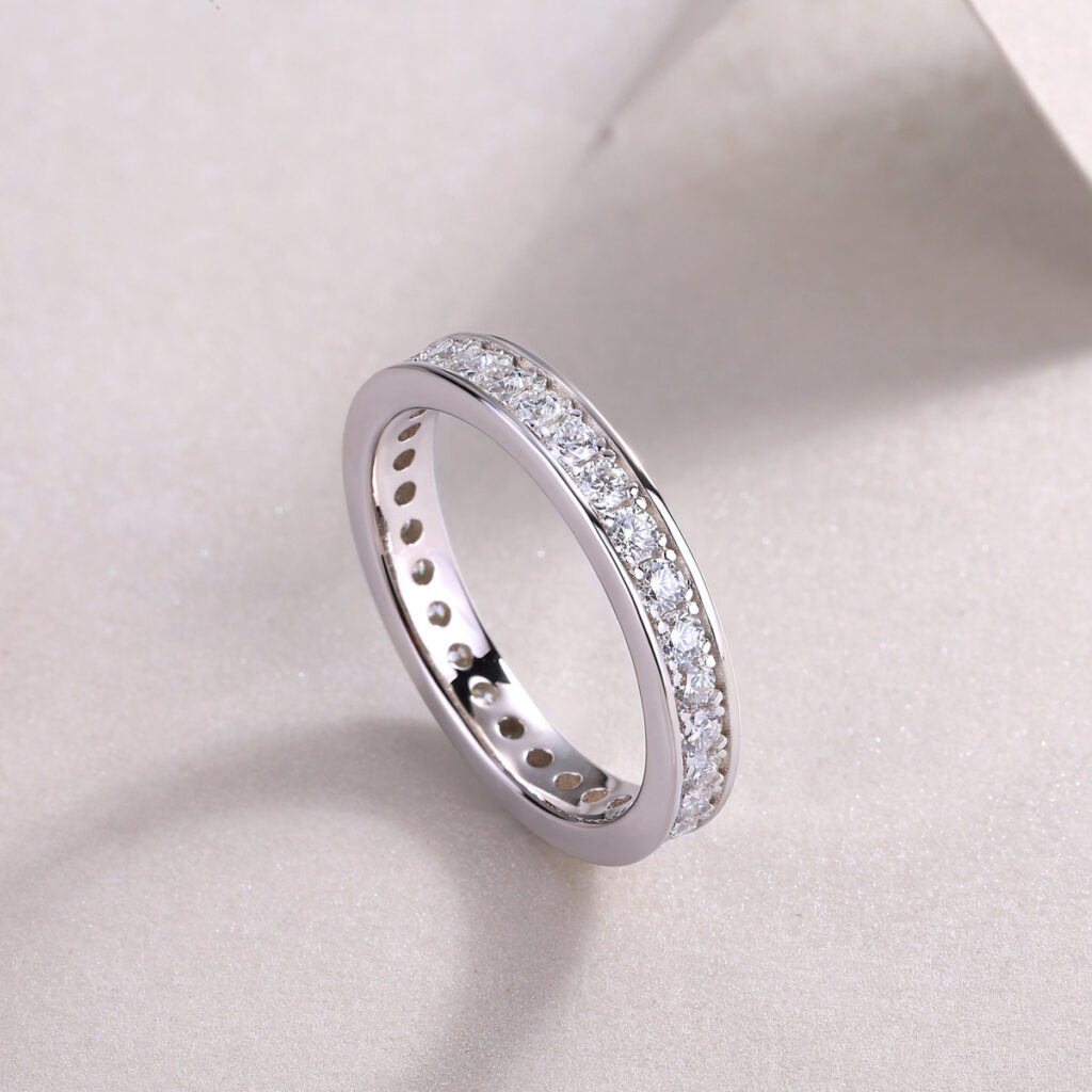 S925 Silver Trajectory Ring Open Ring New Moissanite Ring Cross-border Amazon Hot Sale In-stock Wholesale