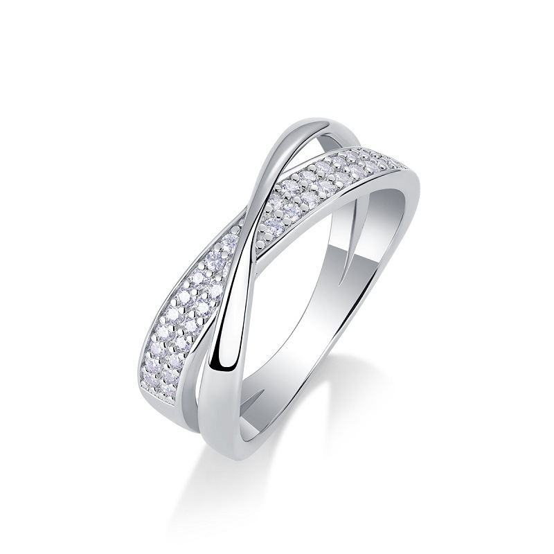 New Simple and Elegant S925 Silver Ring for Women, Niche Cross-border TikTok Live Hot-selling Moissanite Ring in Stock