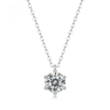 S925 Silver Necklace Inlaid with Moissanite Pendant Simple Six-Prong Pendant Clavicle Chain Source Bulk Wholesale