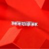 S925 silver ring 3.0mm Moissanite women's row ring stackable perfect ring live hot sale in-stock factory wholesale