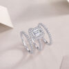 S925 Silver Simple Elegant Moissanite Closed Ring Cross-border Temu Hot Sale New Source Panyu Factory Wholesale