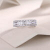 S925 Silver Parallel Universe Ring Moissanite Luxurious Inlay Ring Cross-border Amazon TikTok Hot Selling New Wholesale